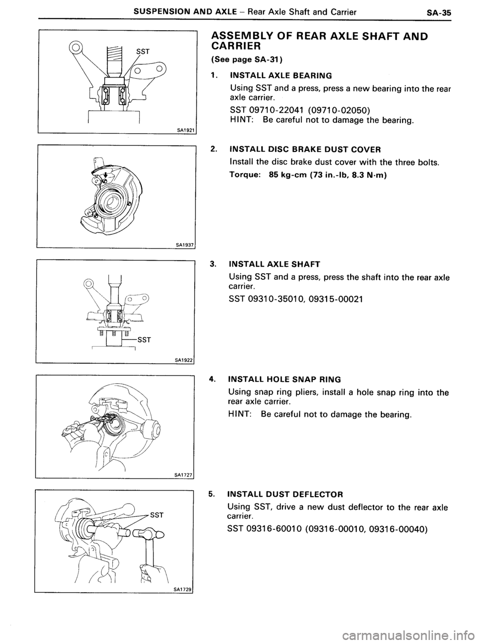TOYOTA MR-2 1991  Factory Repair Manual 