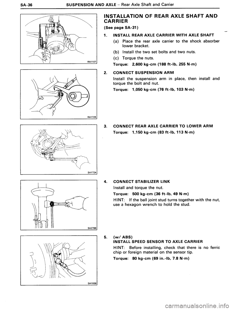 TOYOTA MR-2 1991  Factory Repair Manual 