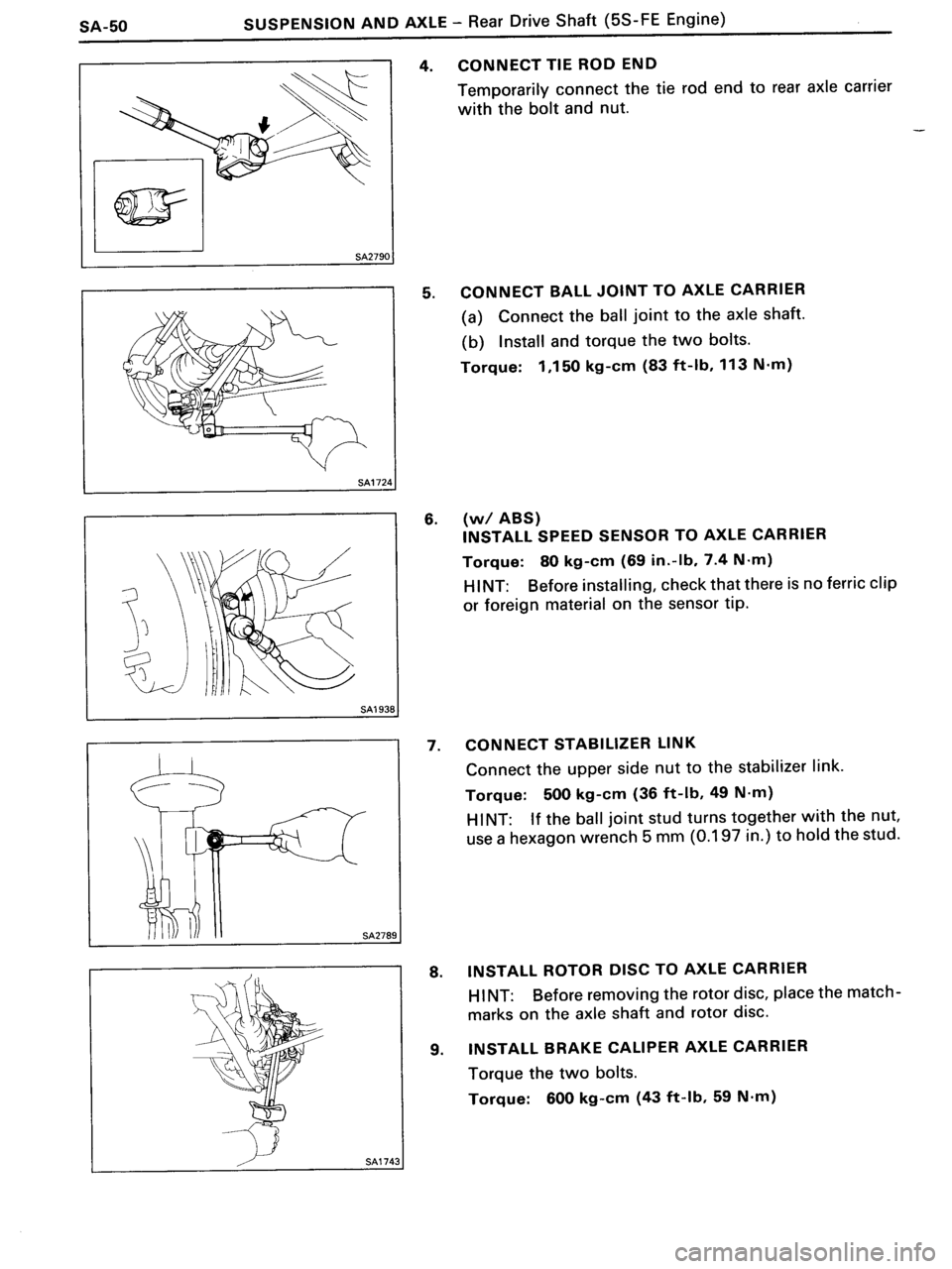 TOYOTA MR-2 1991  Factory Repair Manual 