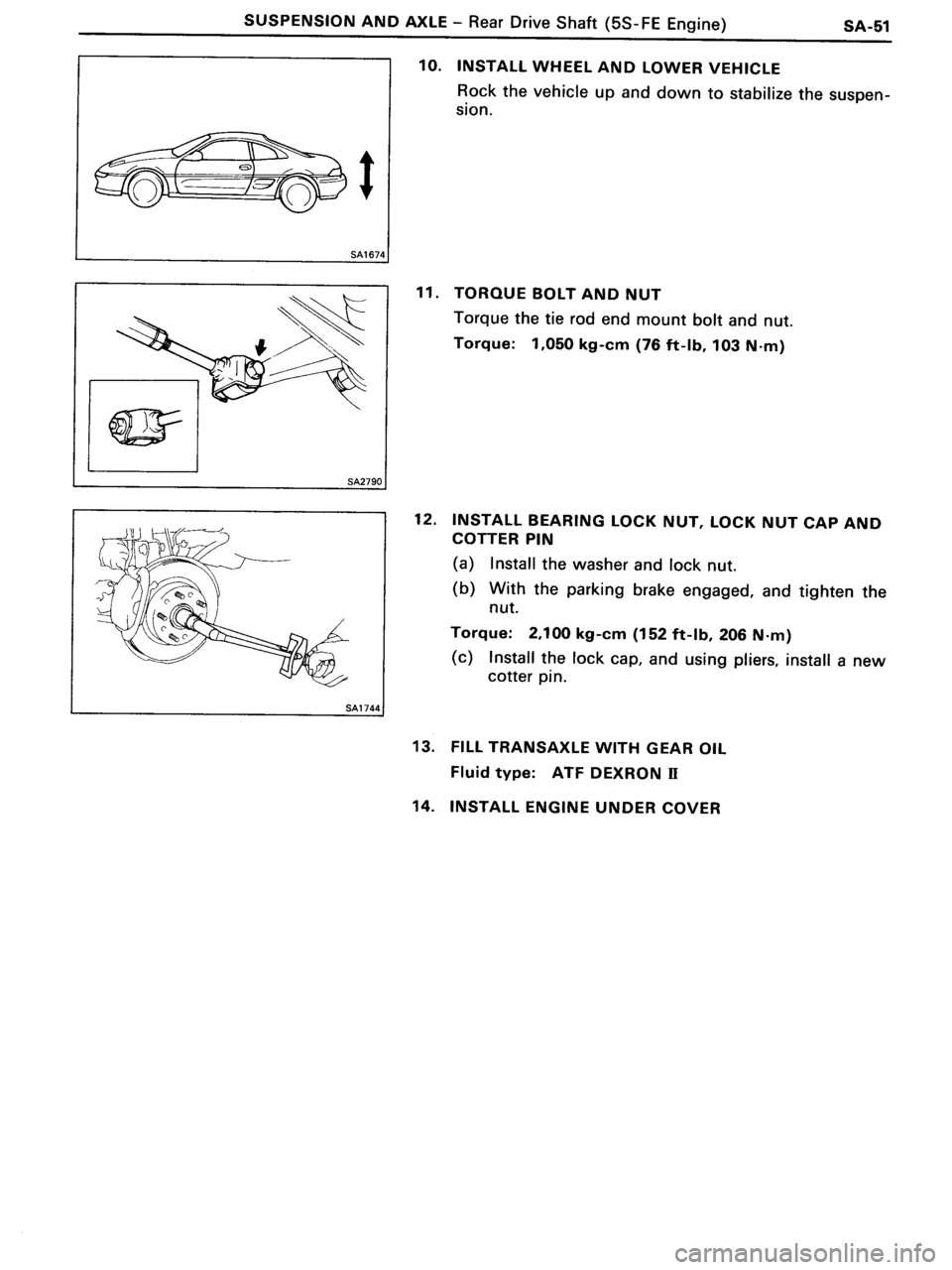 TOYOTA MR-2 1991  Factory Repair Manual 