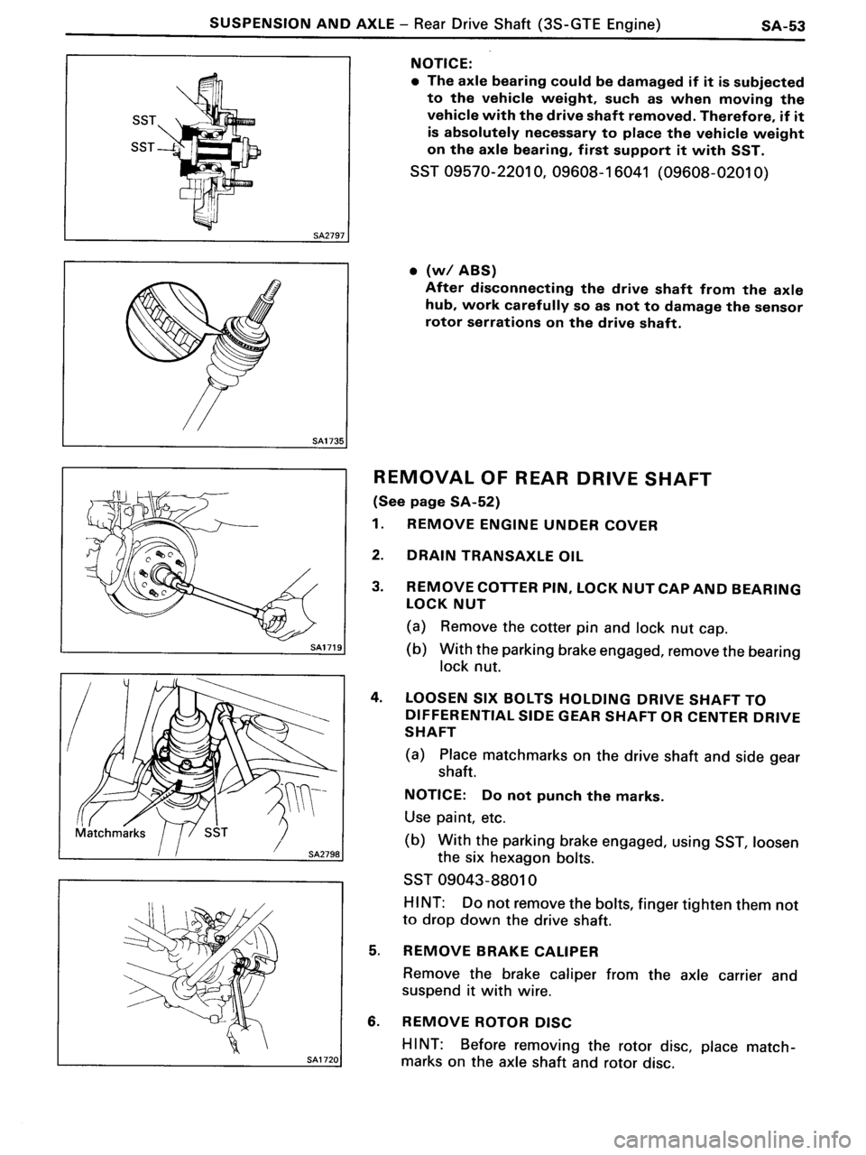 TOYOTA MR-2 1991  Factory Repair Manual 