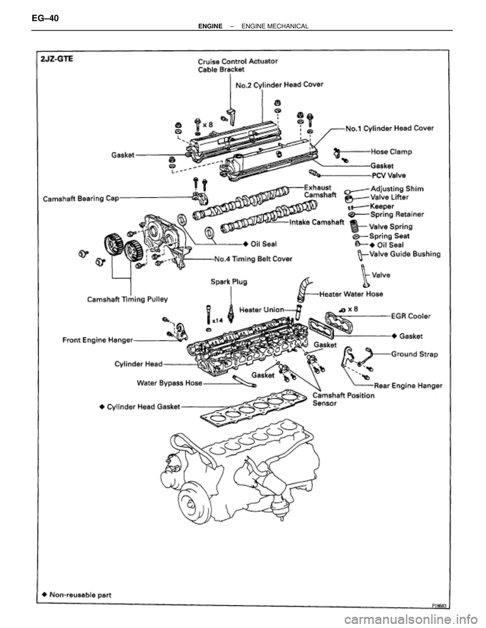 TOYOTA SUPRA 1995  Service Repair Manual EG±40± ENGINEENGINE MECHANICAL 