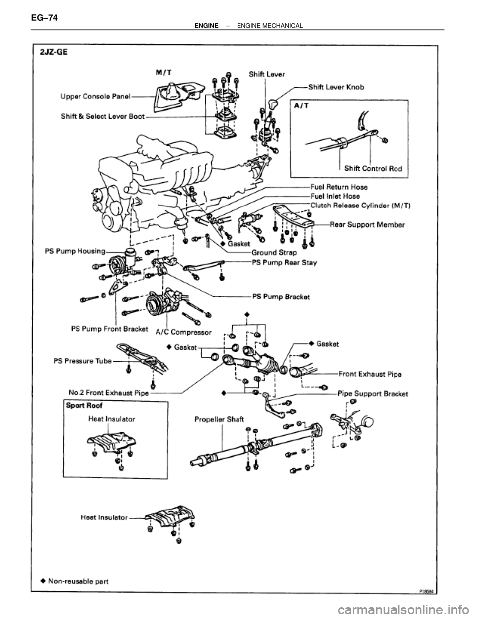 TOYOTA SUPRA 1995  Service Repair Manual EG±74± ENGINEENGINE MECHANICAL 