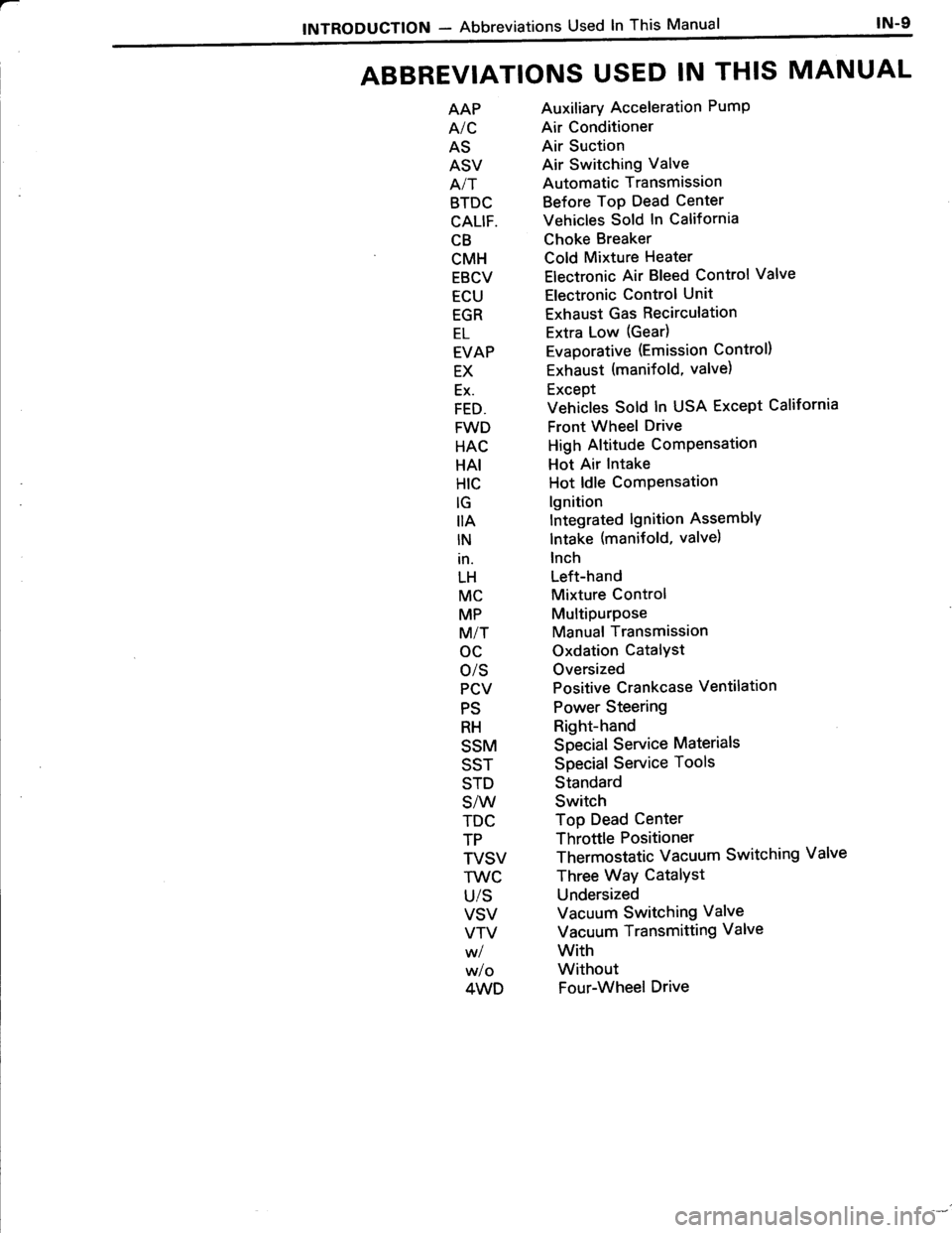 TOYOTA TERCEL 1985  Repair Manual 