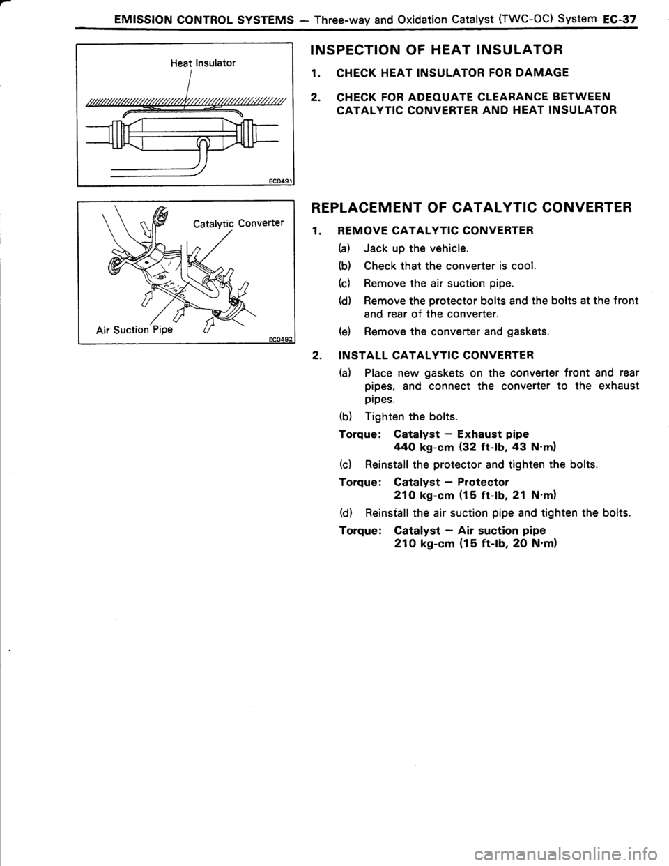 TOYOTA TERCEL 1985  Repair Manual 