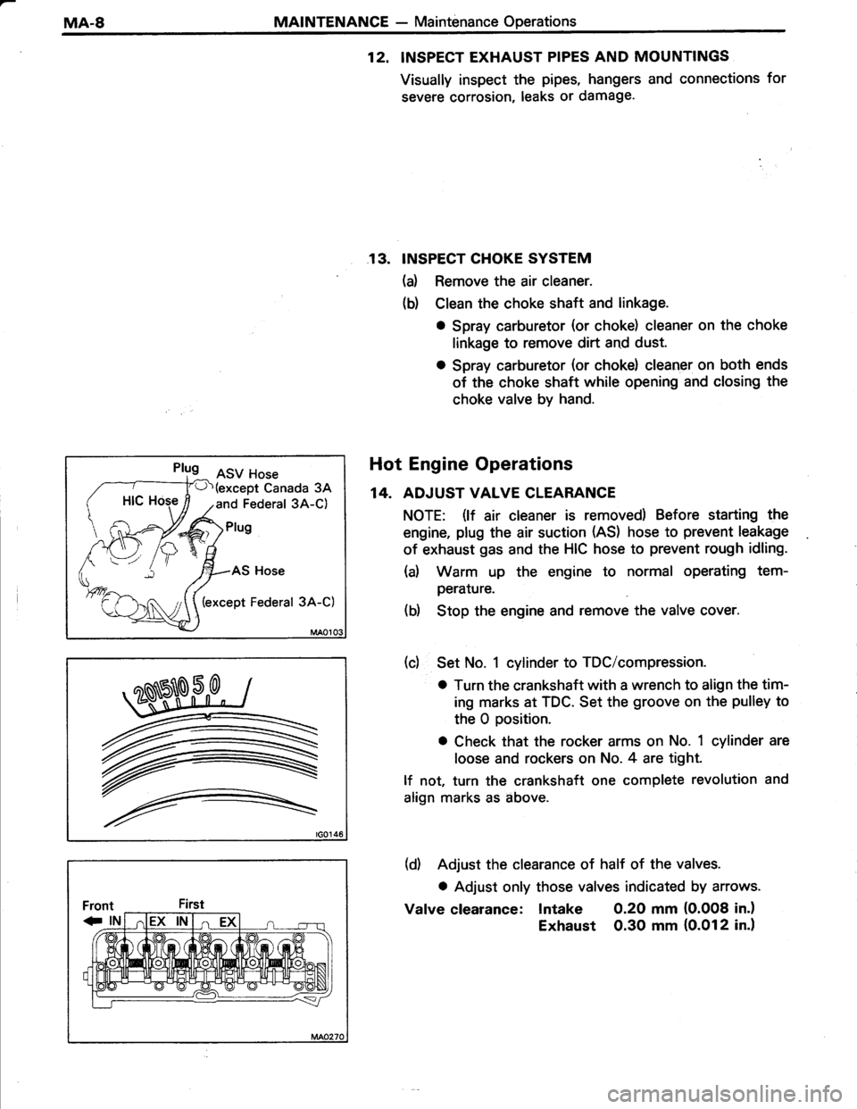 TOYOTA TERCEL 1985  Repair Manual 
