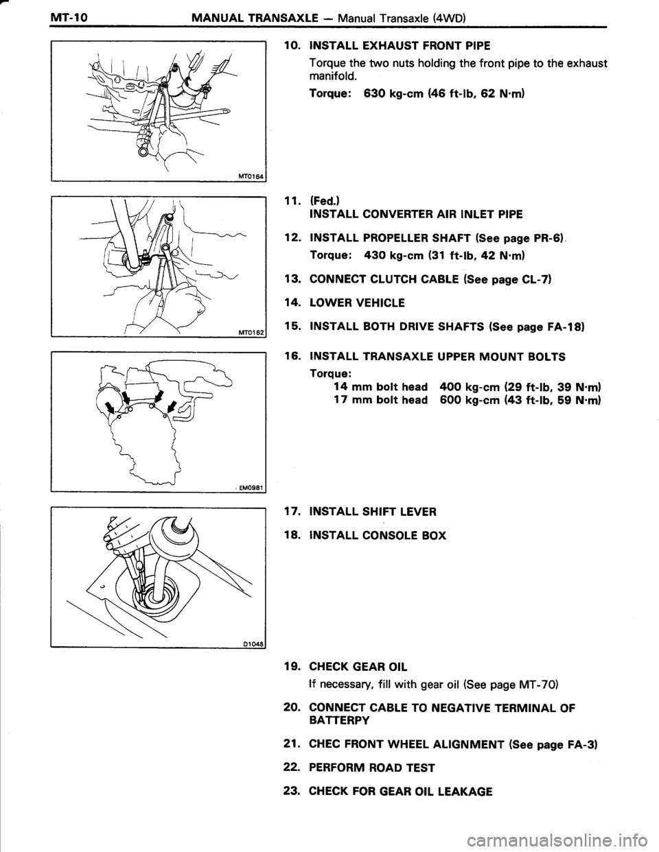 TOYOTA TERCEL 1985  Repair Manual 