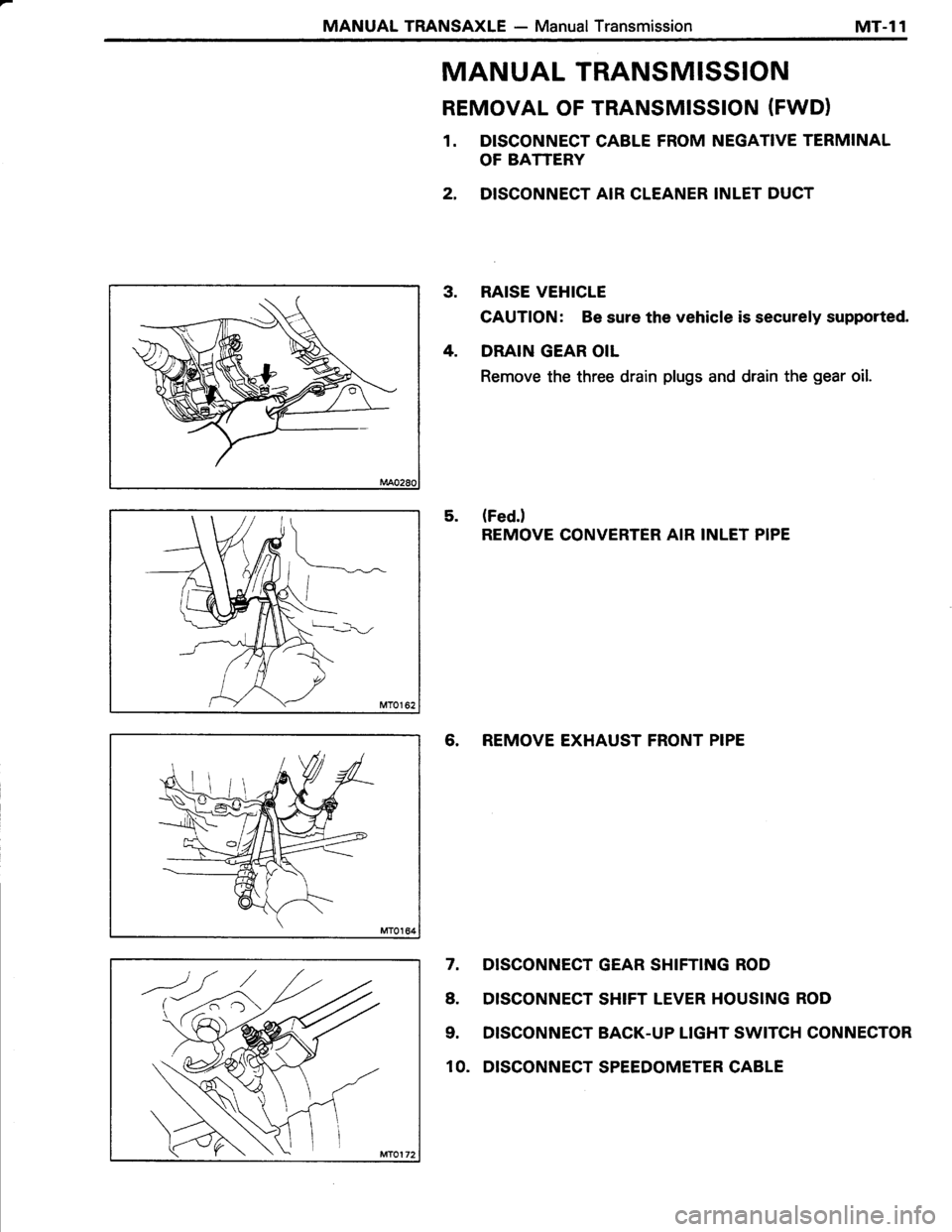 TOYOTA TERCEL 1985  Repair Manual 