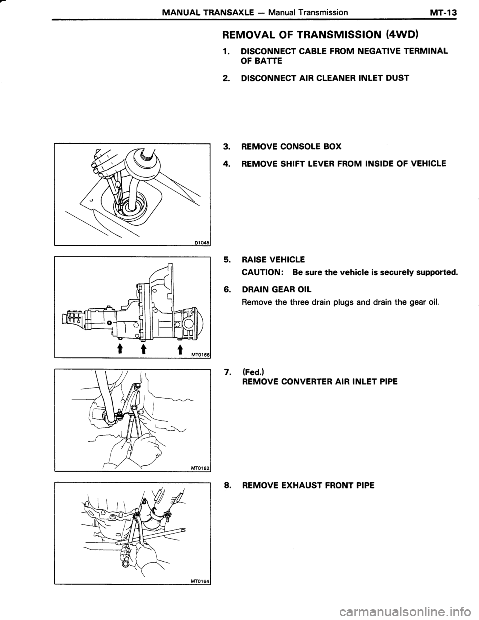 TOYOTA TERCEL 1985  Repair Manual 