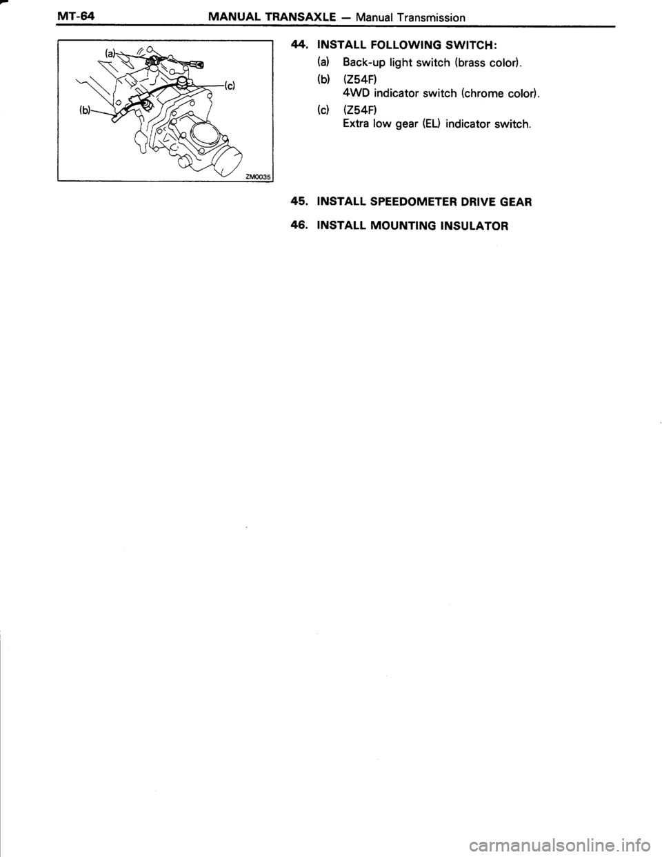 TOYOTA TERCEL 1985  Repair Manual 