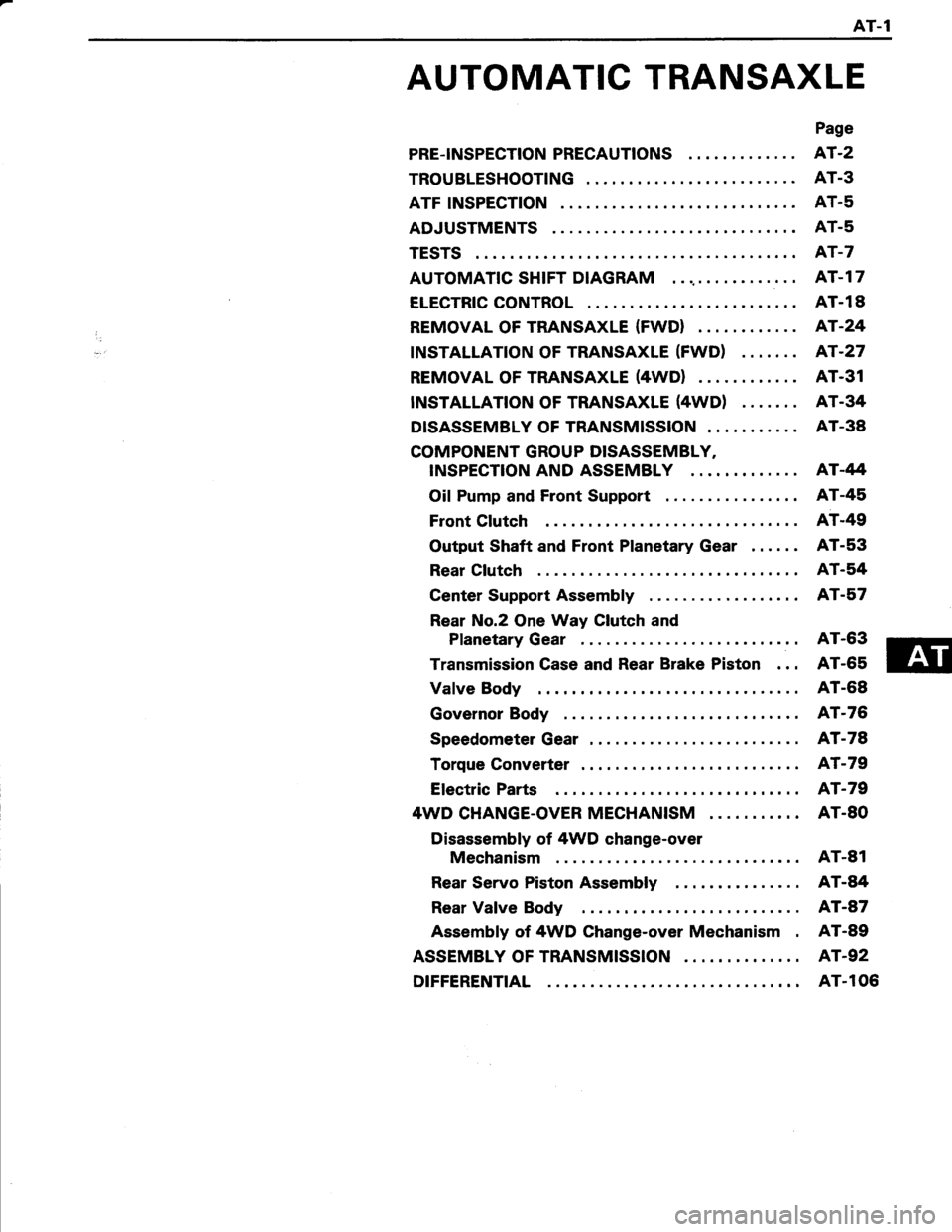TOYOTA TERCEL 1985  Repair Manual 
