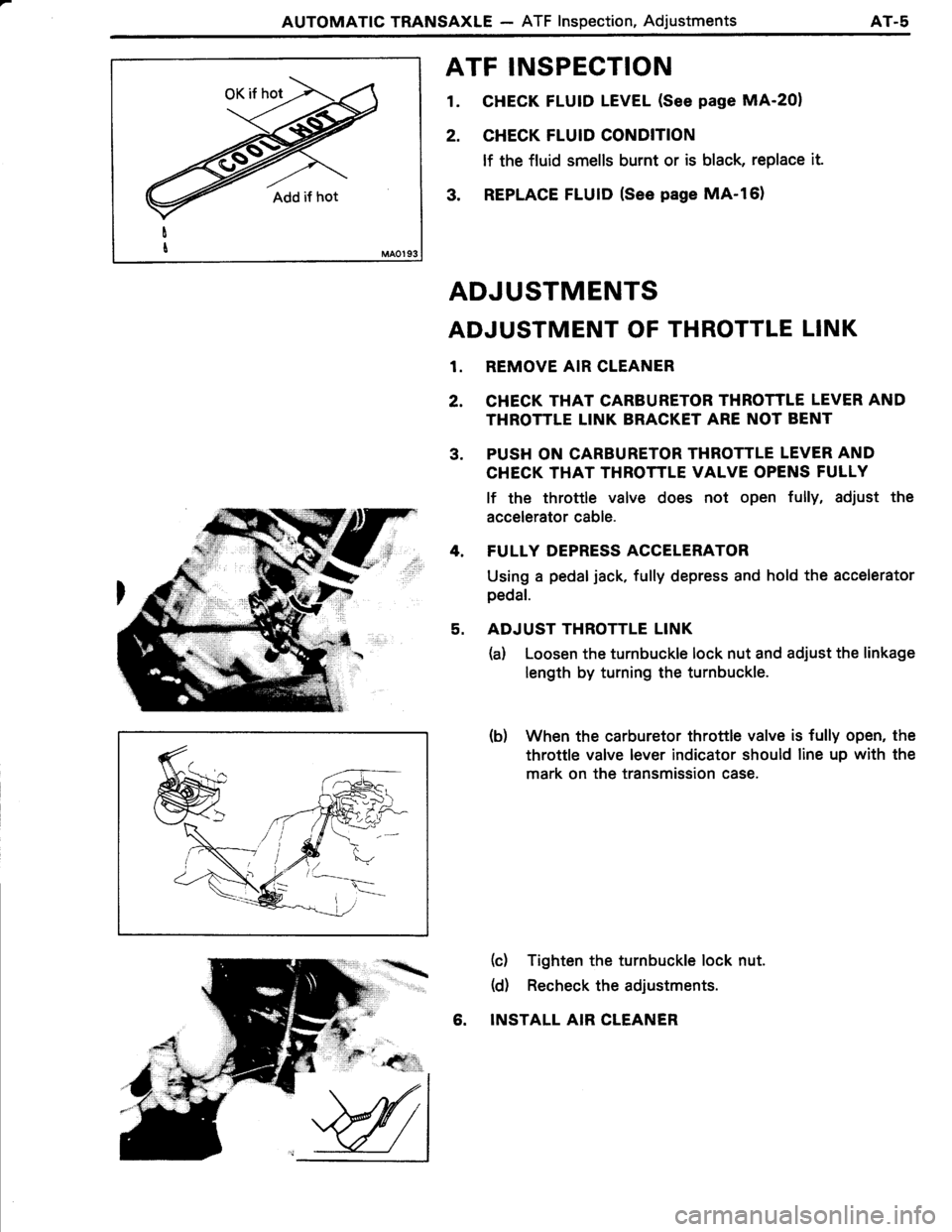 TOYOTA TERCEL 1985  Repair Manual 