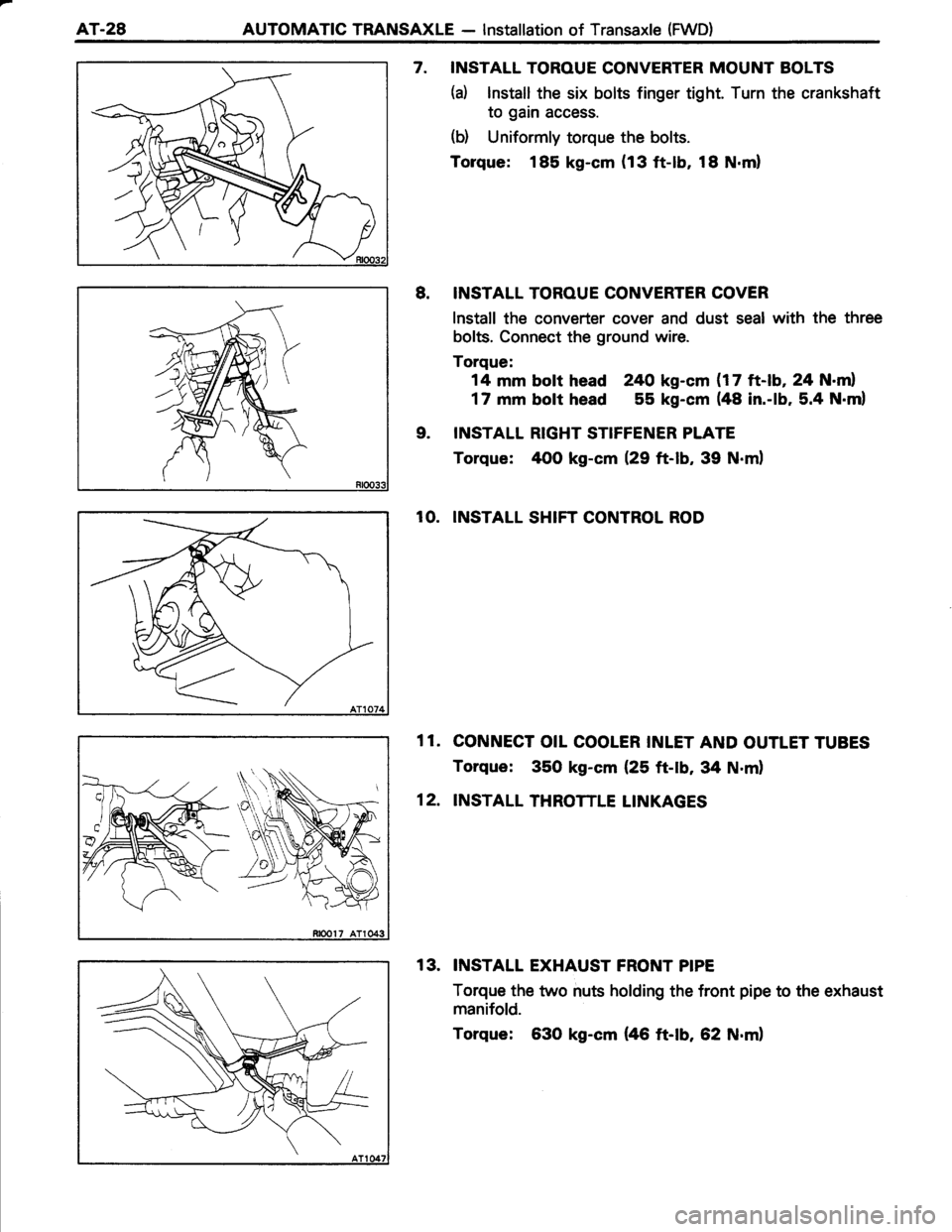 TOYOTA TERCEL 1985  Repair Manual 