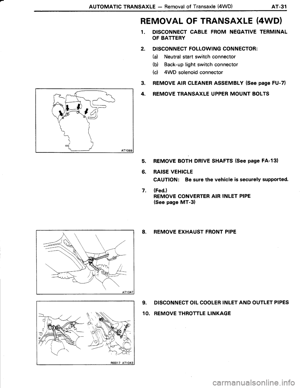 TOYOTA TERCEL 1985  Repair Manual 