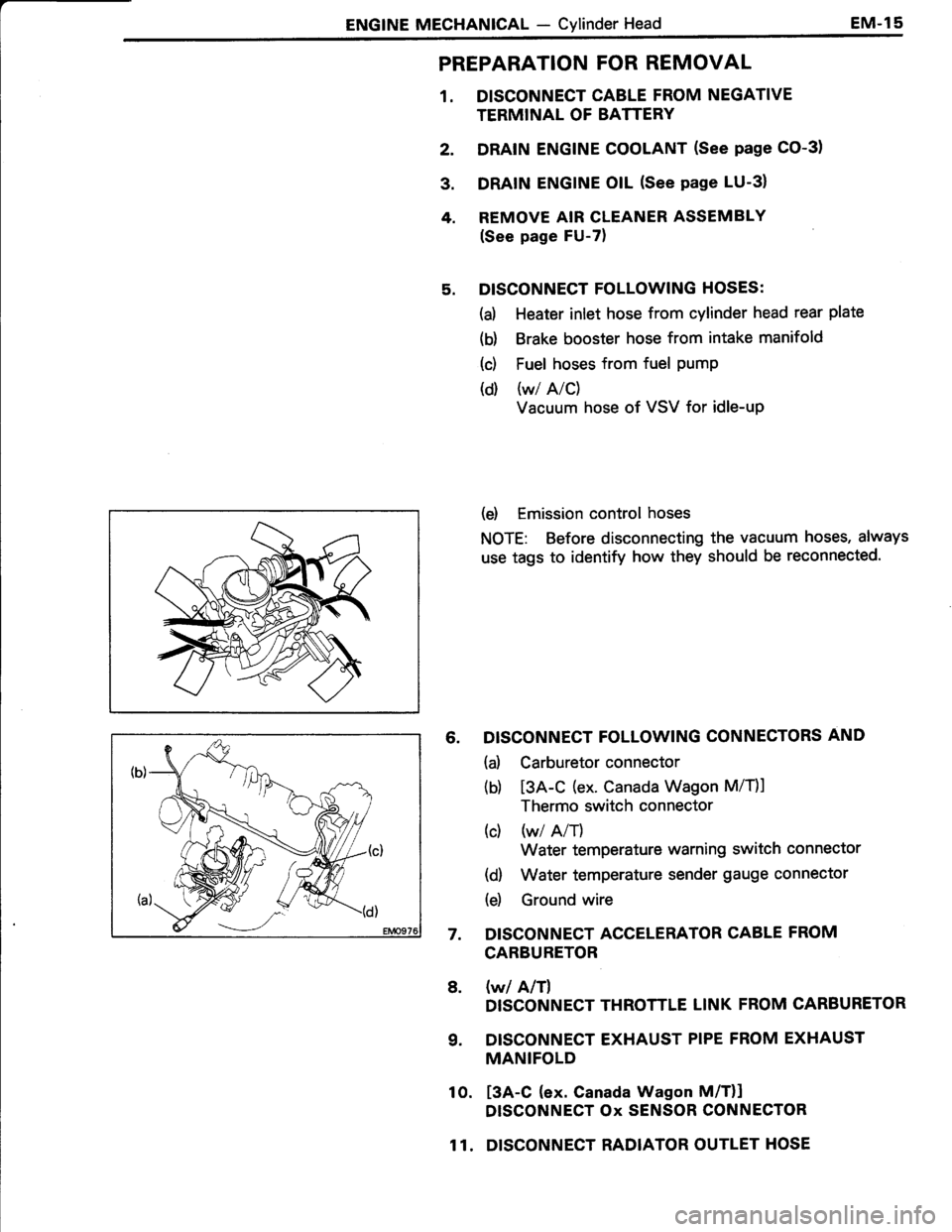 TOYOTA TERCEL 1985  Repair Manual 