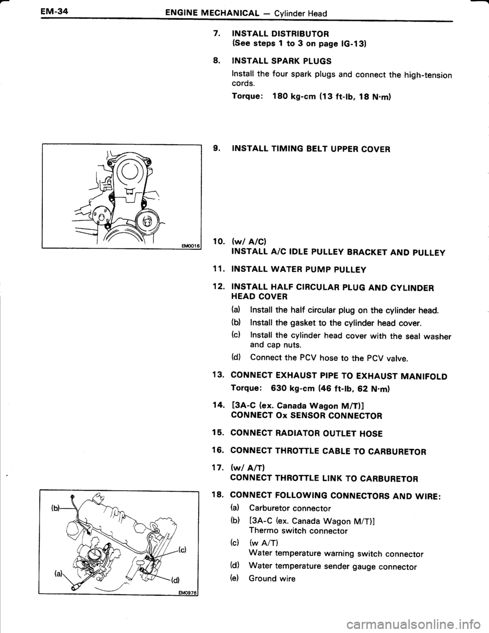 TOYOTA TERCEL 1985  Repair Manual 