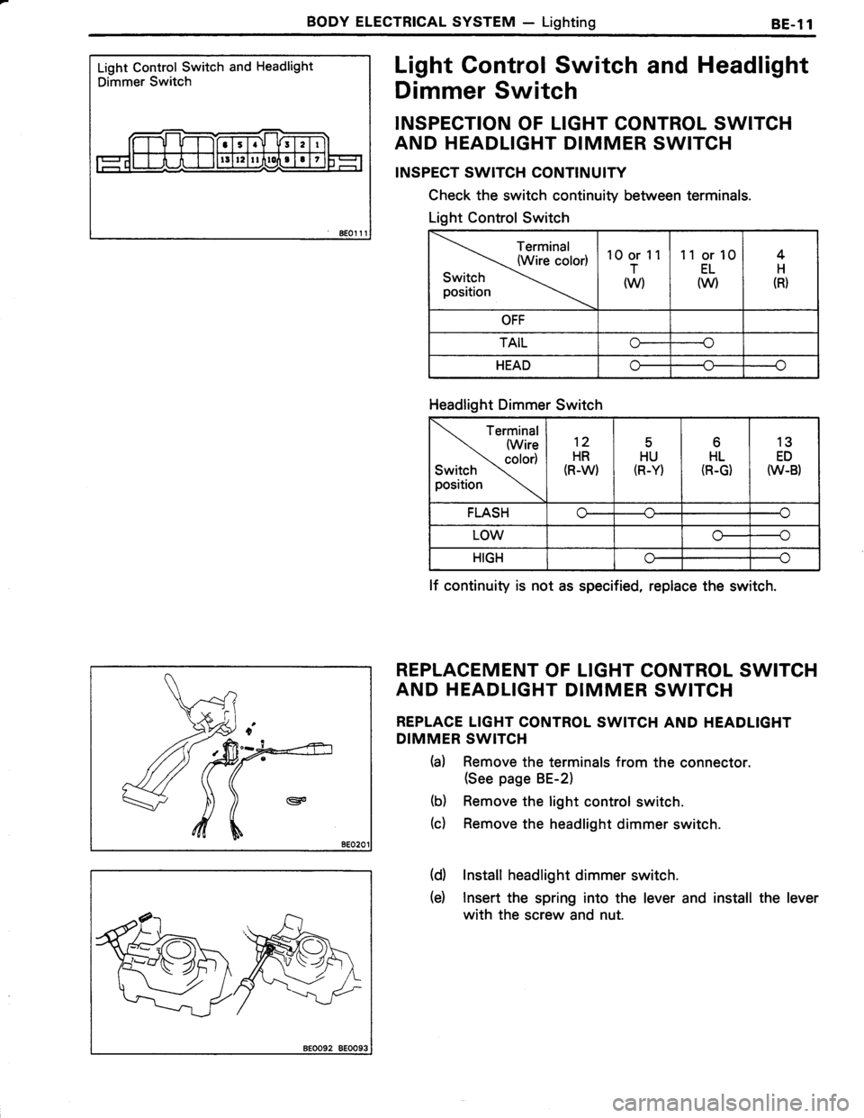 TOYOTA TERCEL 1985  Repair Manual 