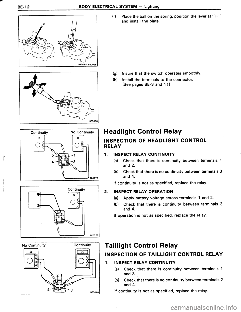 TOYOTA TERCEL 1985  Repair Manual 
