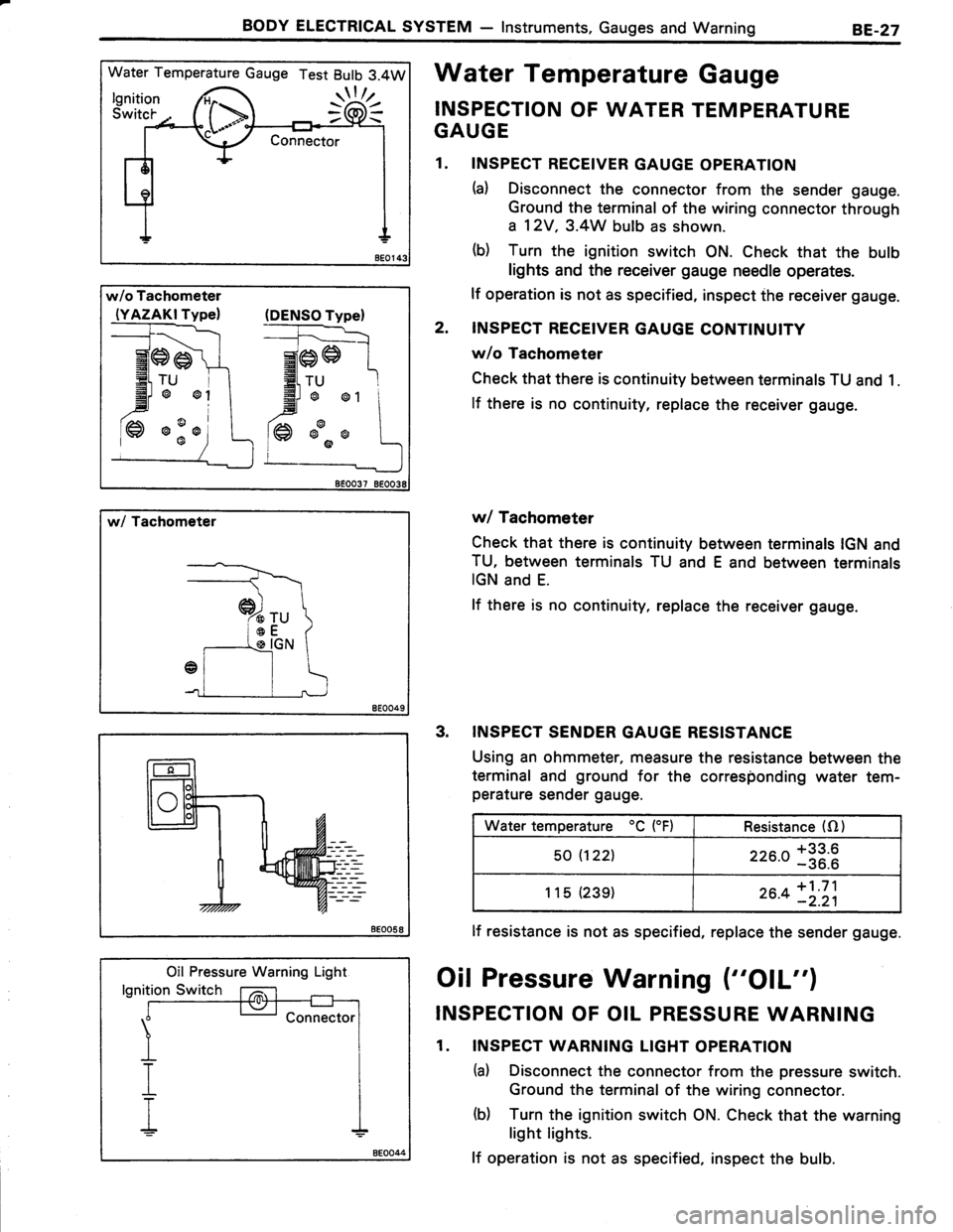 TOYOTA TERCEL 1985  Repair Manual 