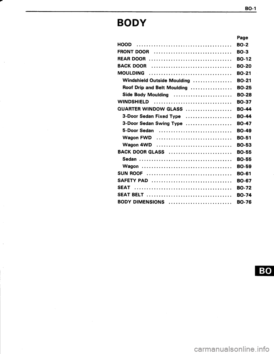 TOYOTA TERCEL 1985  Repair Manual 