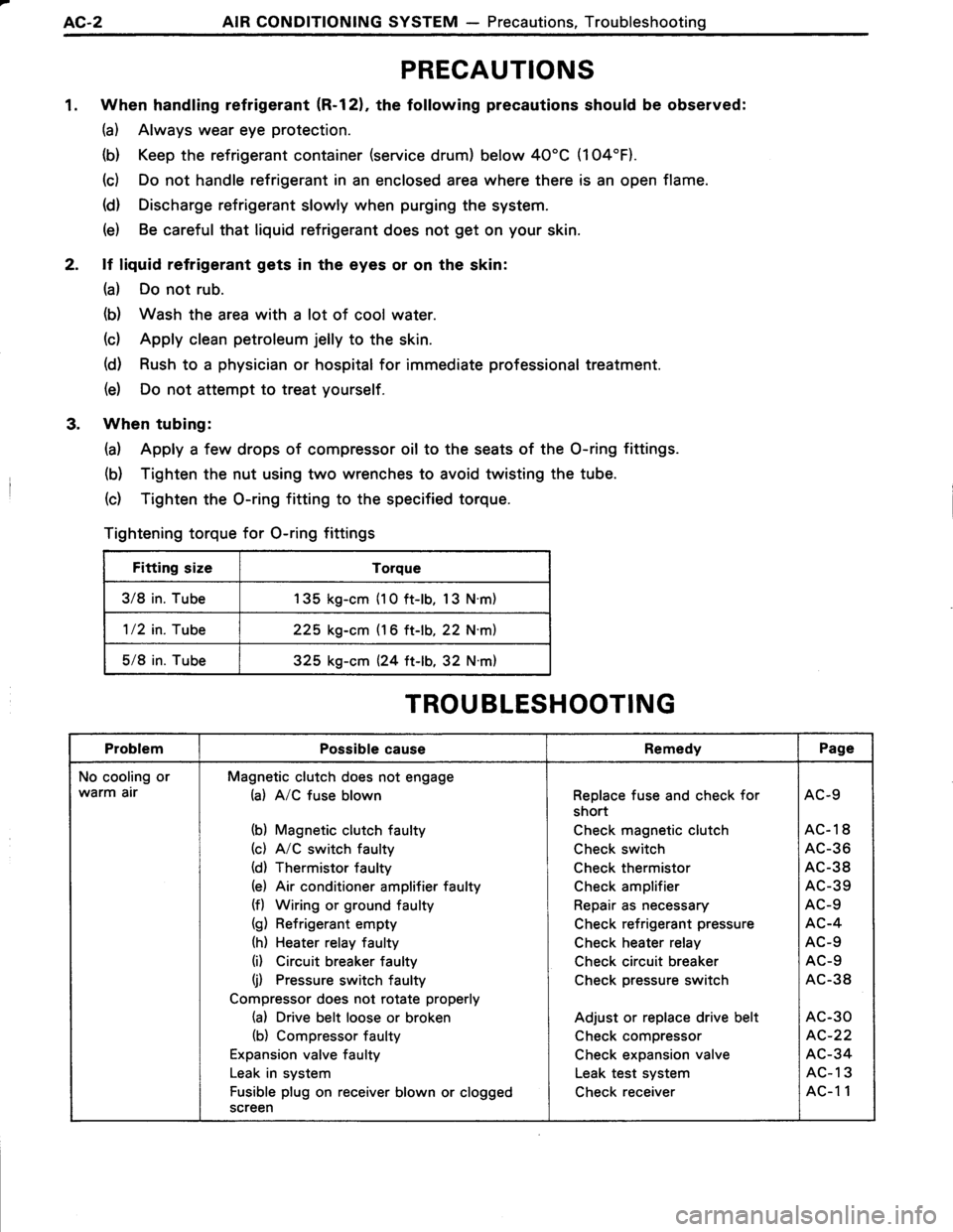 TOYOTA TERCEL 1985  Repair Manual 