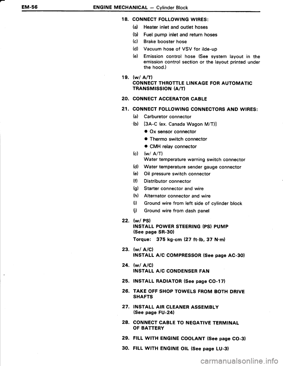 TOYOTA TERCEL 1985  Repair Manual 