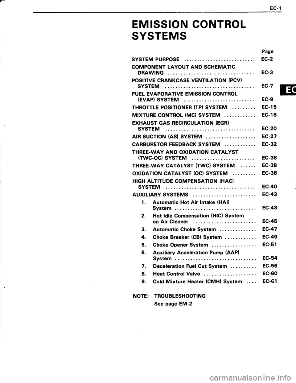 TOYOTA TERCEL 1985  Repair Manual 