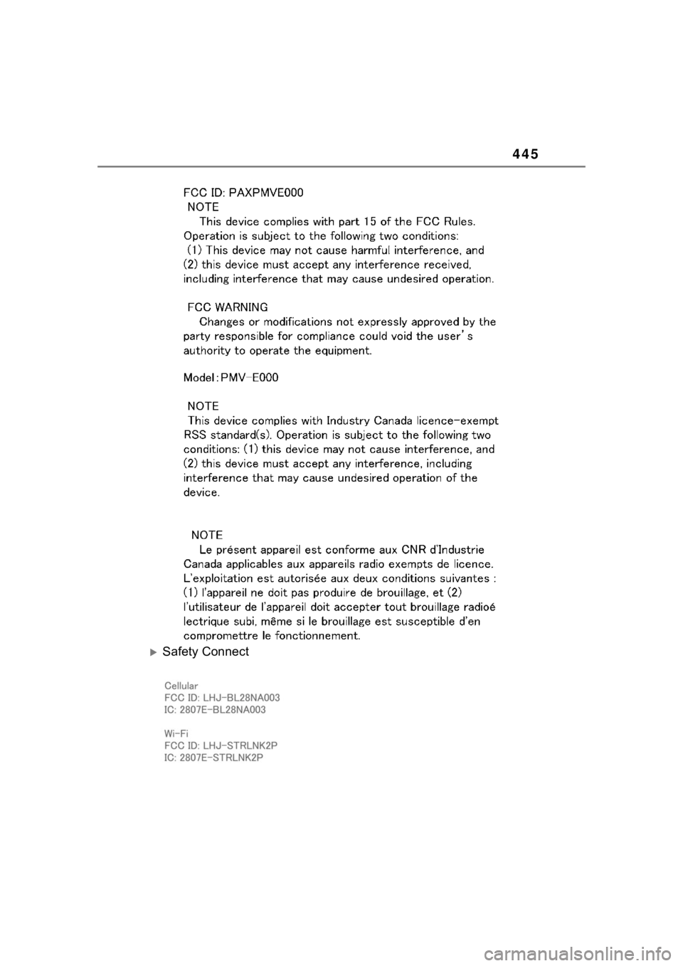TOYOTA 86 2023  Owners Manual 445
Safety Connect 