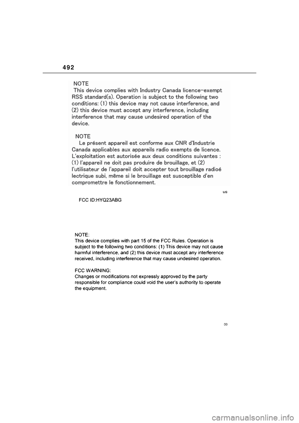 TOYOTA COROLLA HYBRID 2023  Owners Manual 492 