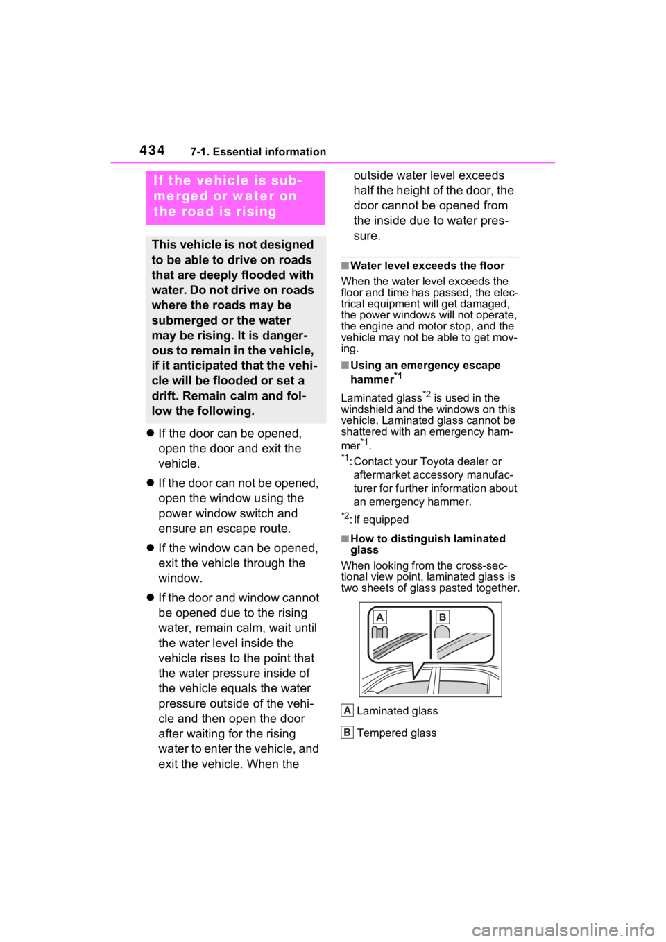 TOYOTA VENZA HYBRID 2023 Owners Manual 4347-1. Essential information
If the door can be opened,
open the door and exit the
vehicle.
If the door can not be opened,
open the window using the
power window switch and
ensure an esca TOYOTA VENZA HYBRID 2023 Owners Manual 4347-1. Essential information
If the door can be opened,
open the door and exit the
vehicle.
If the door can not be opened,
open the window using the
power window switch and
ensure an esca