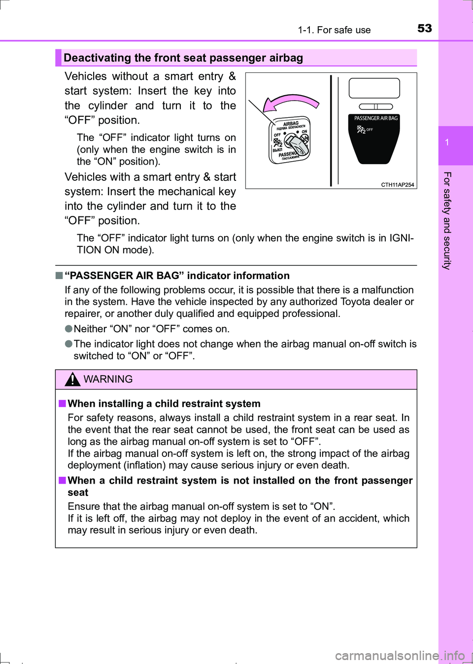 TOYOTA AURIS TOURING SPORTS 2017 Owners Manual 531-1. For safe use
1
For safety and security
AURIS Touring Sports_EE (12L13E)
Vehicles without a smart entry &
start system: Insert the key into
the cylinder and turn it to the
“OFF” position.
Th TOYOTA AURIS TOURING SPORTS 2017 Owners Manual 531-1. For safe use
1
For safety and security
AURIS Touring Sports_EE (12L13E)
Vehicles without a smart entry &
start system: Insert the key into
the cylinder and turn it to the
“OFF” position.
Th