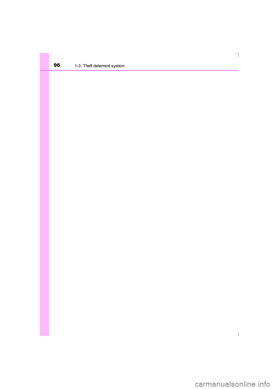 TOYOTA AVENSIS 2015  Owners Manual 961-3. Theft deterrent system
AVENSIS_OM_OM20C20E_(EE)
AVENSIS_OM_OM20C20E_(EE).book  Page 96  Thursday, January 29, 2015  1:47 PM 