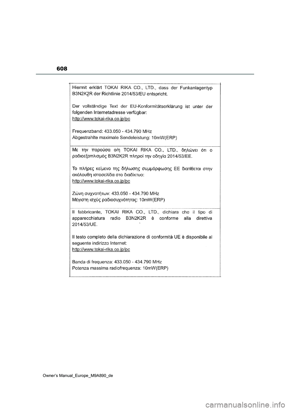 TOYOTA BZ4X 2023  Betriebsanleitungen (in German) 608
Owner’s Manual_Europe_M9A890_de 