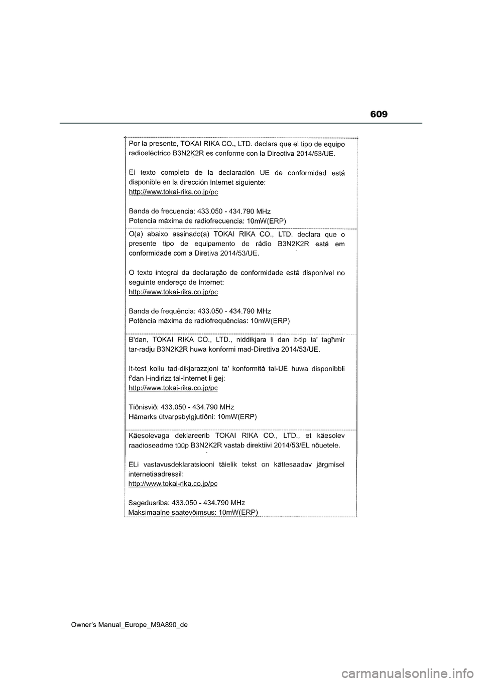 TOYOTA BZ4X 2023  Betriebsanleitungen (in German) 609
Owner’s Manual_Europe_M9A890_de 