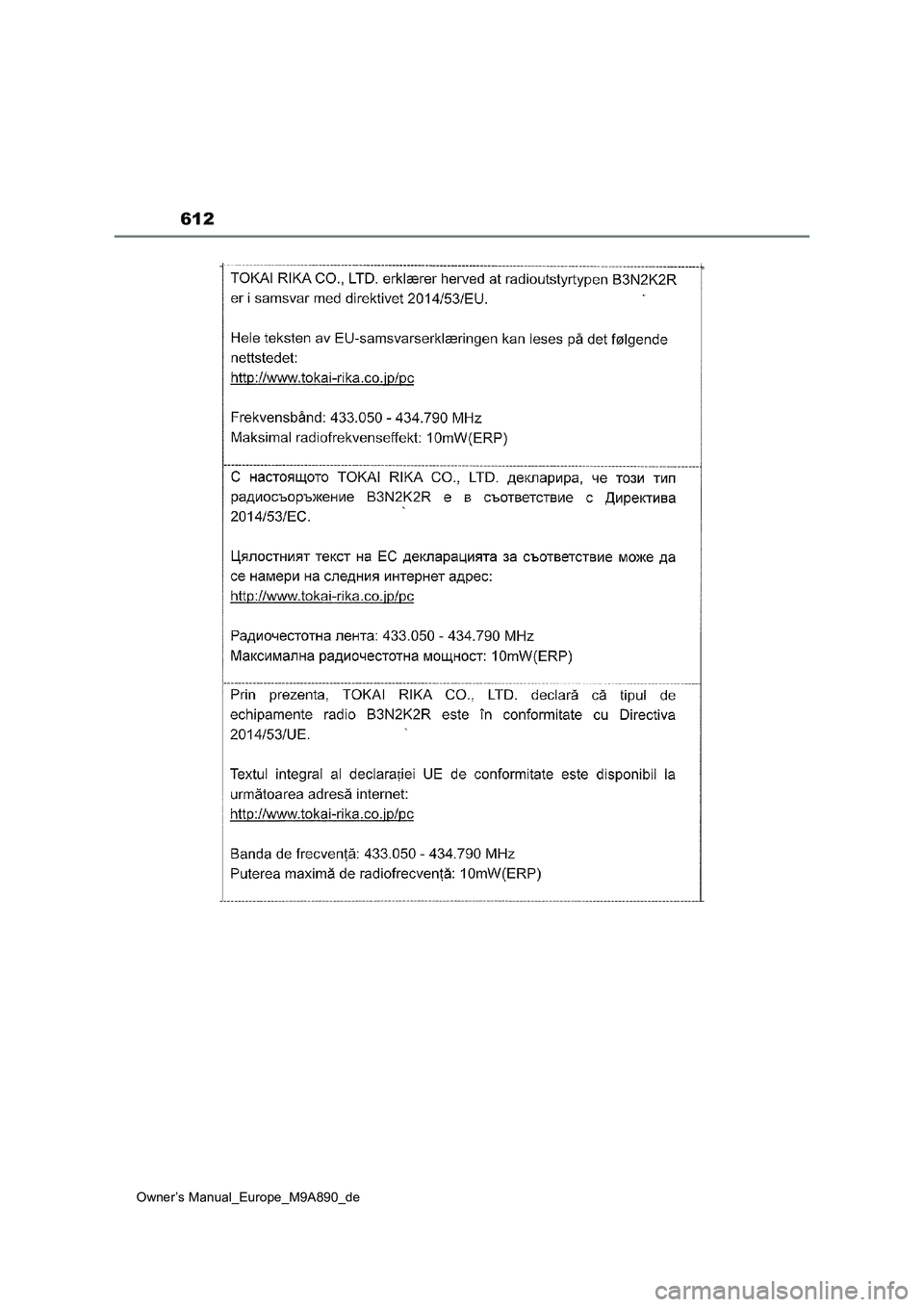 TOYOTA BZ4X 2023  Betriebsanleitungen (in German) 612
Owner’s Manual_Europe_M9A890_de 