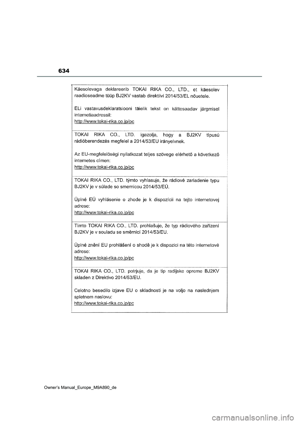 TOYOTA BZ4X 2023  Betriebsanleitungen (in German) 634
Owner’s Manual_Europe_M9A890_de 