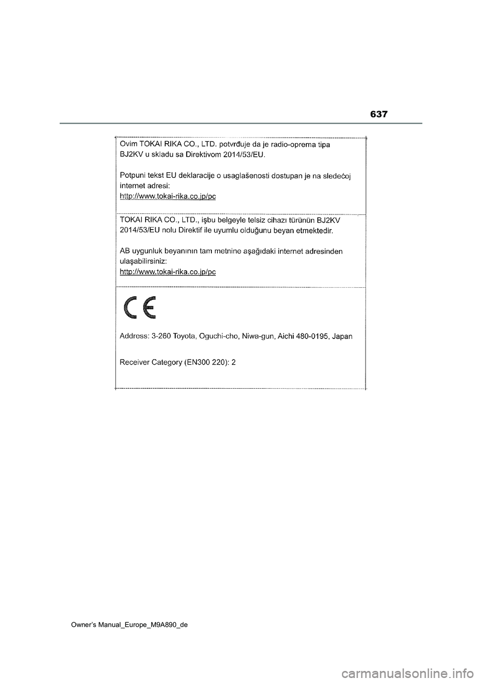 TOYOTA BZ4X 2023  Betriebsanleitungen (in German) 637
Owner’s Manual_Europe_M9A890_de 