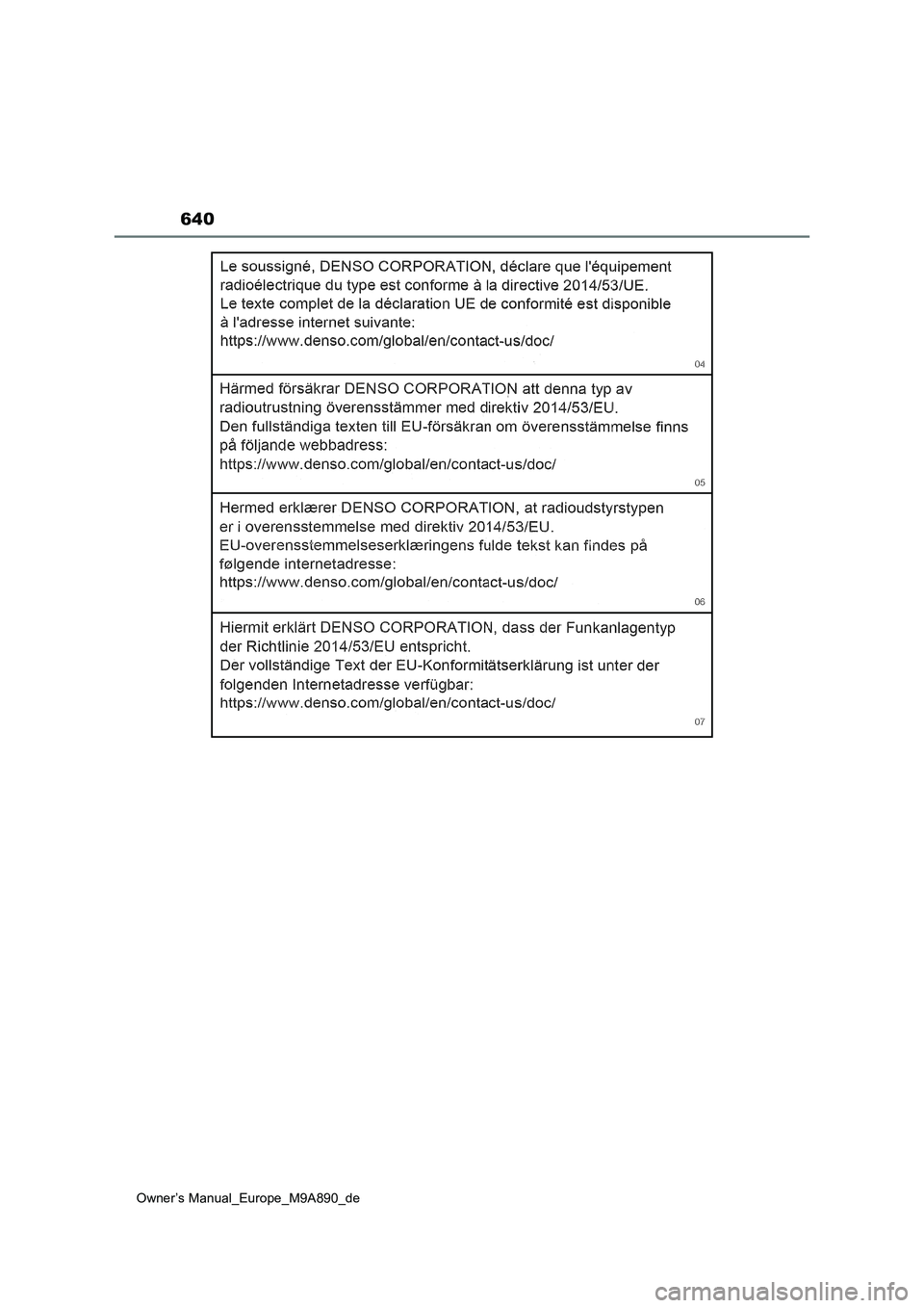 TOYOTA BZ4X 2023  Betriebsanleitungen (in German) 640
Owner’s Manual_Europe_M9A890_de 