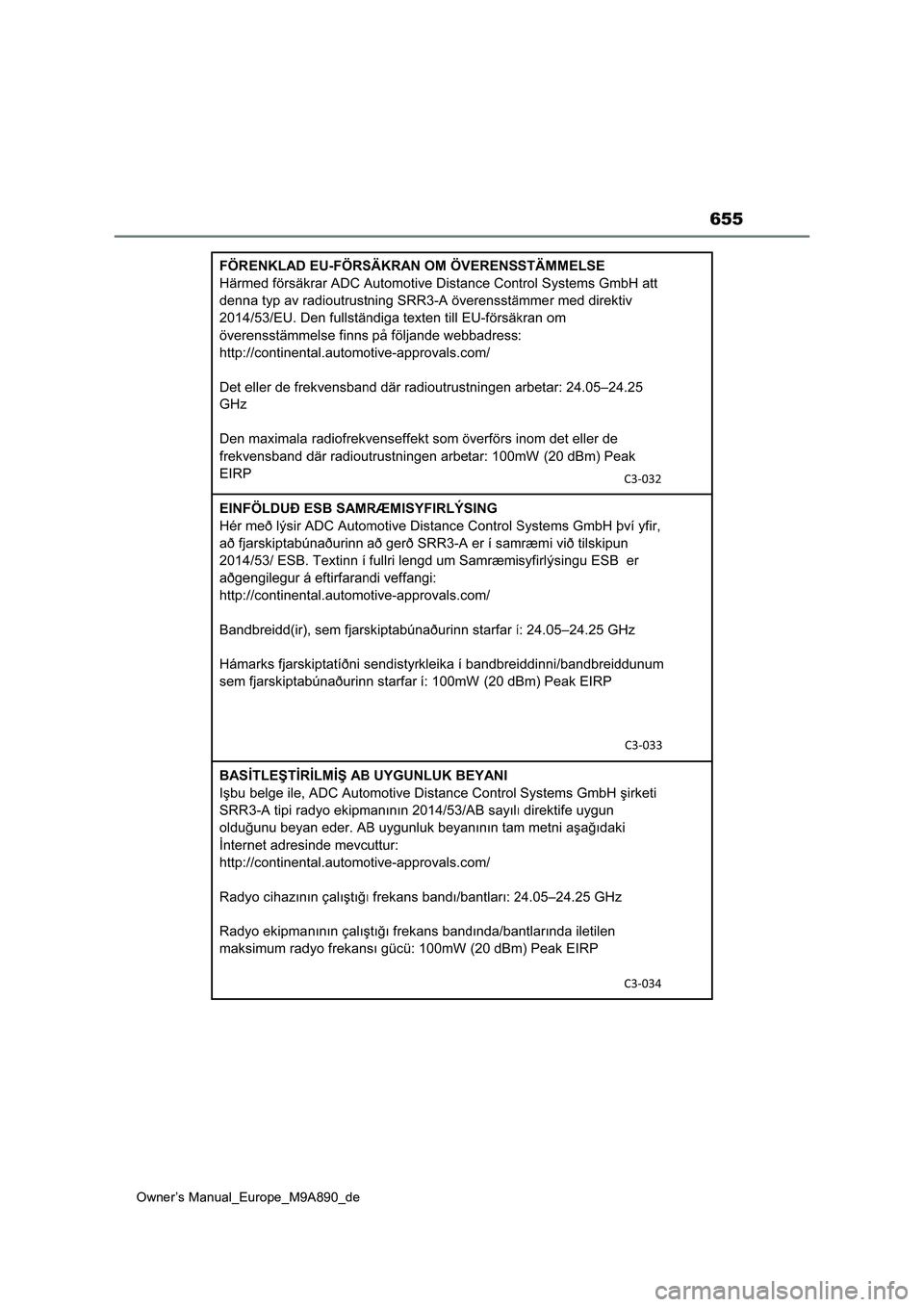TOYOTA BZ4X 2023  Betriebsanleitungen (in German) 655
Owner’s Manual_Europe_M9A890_de 