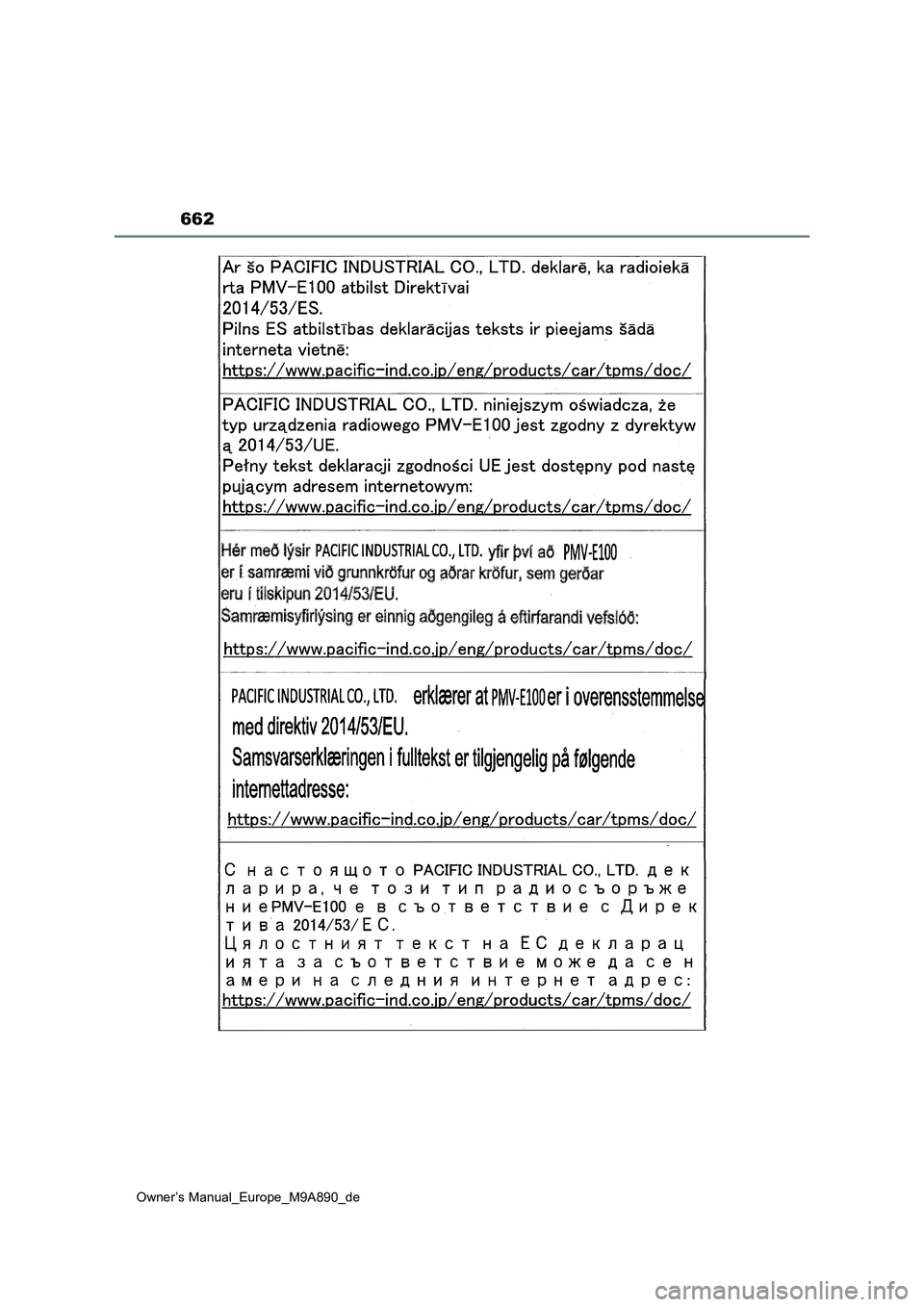 TOYOTA BZ4X 2023  Betriebsanleitungen (in German) 662
Owner’s Manual_Europe_M9A890_de 