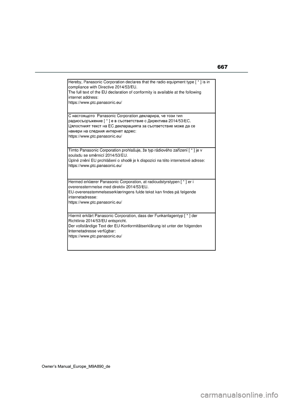 TOYOTA BZ4X 2023  Betriebsanleitungen (in German) 667
Owner’s Manual_Europe_M9A890_de 