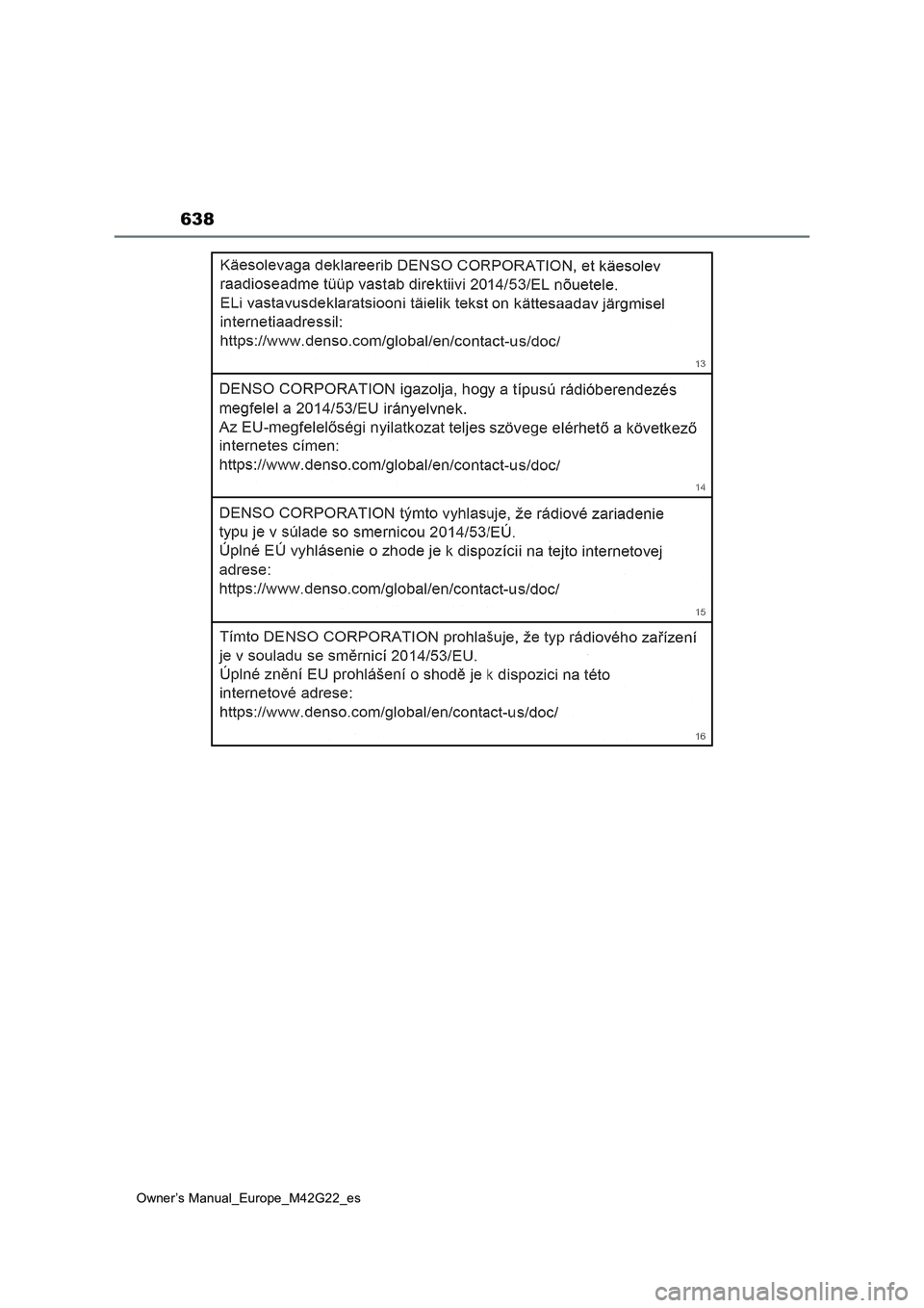 TOYOTA BZ4X 2023  Manual del propietario (in Spanish) 638
Owner’s Manual_Europe_M42G22_es 