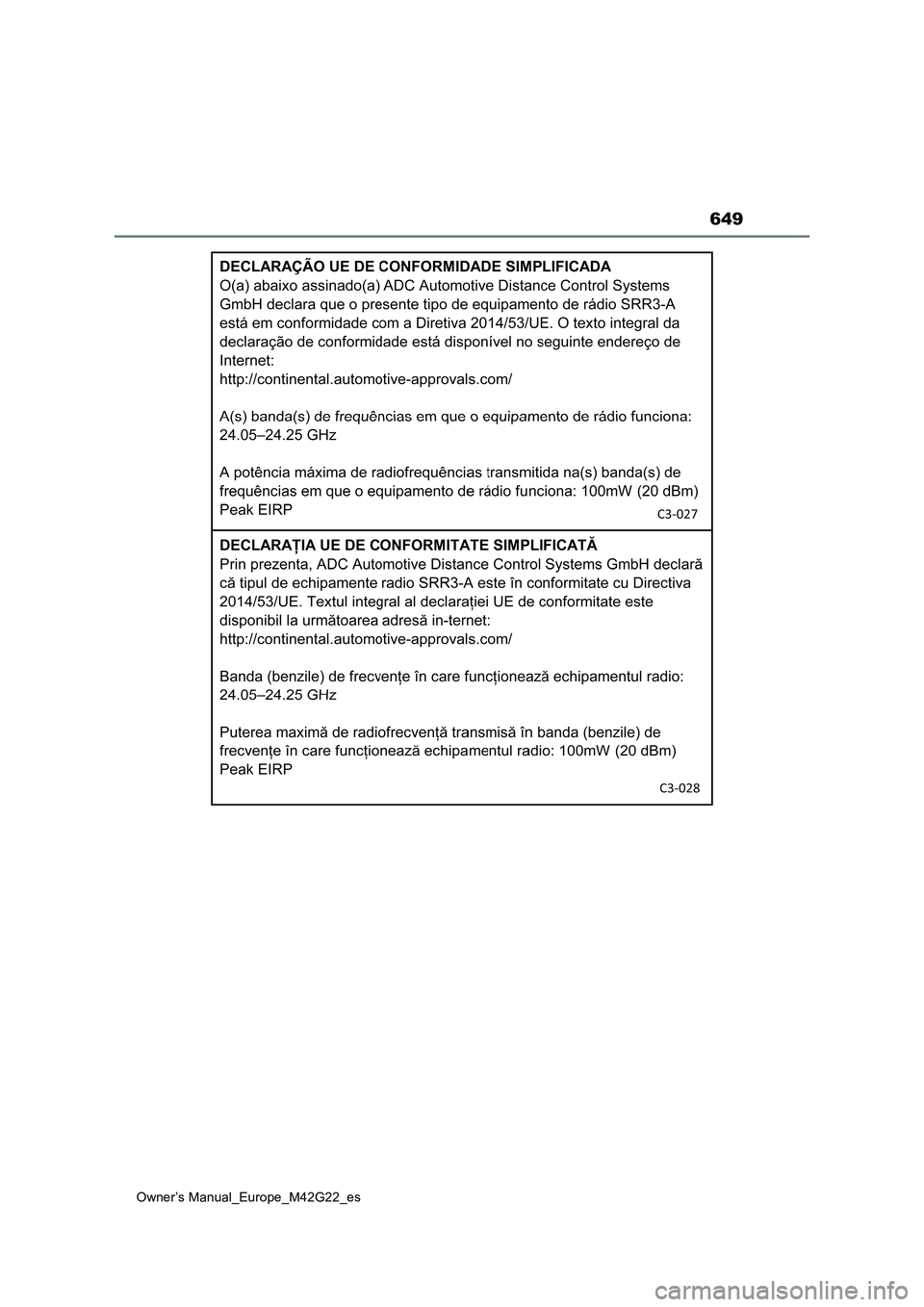 TOYOTA BZ4X 2023  Manual del propietario (in Spanish) 649
Owner’s Manual_Europe_M42G22_es 