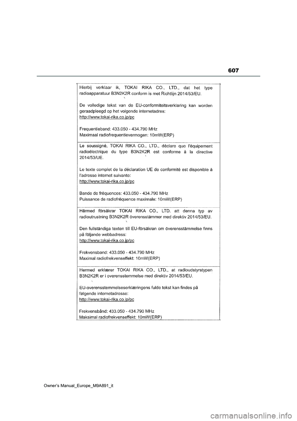 TOYOTA BZ4X 2023  Manuale duso (in Italian) 607
Owner’s Manual_Europe_M9A891_it 