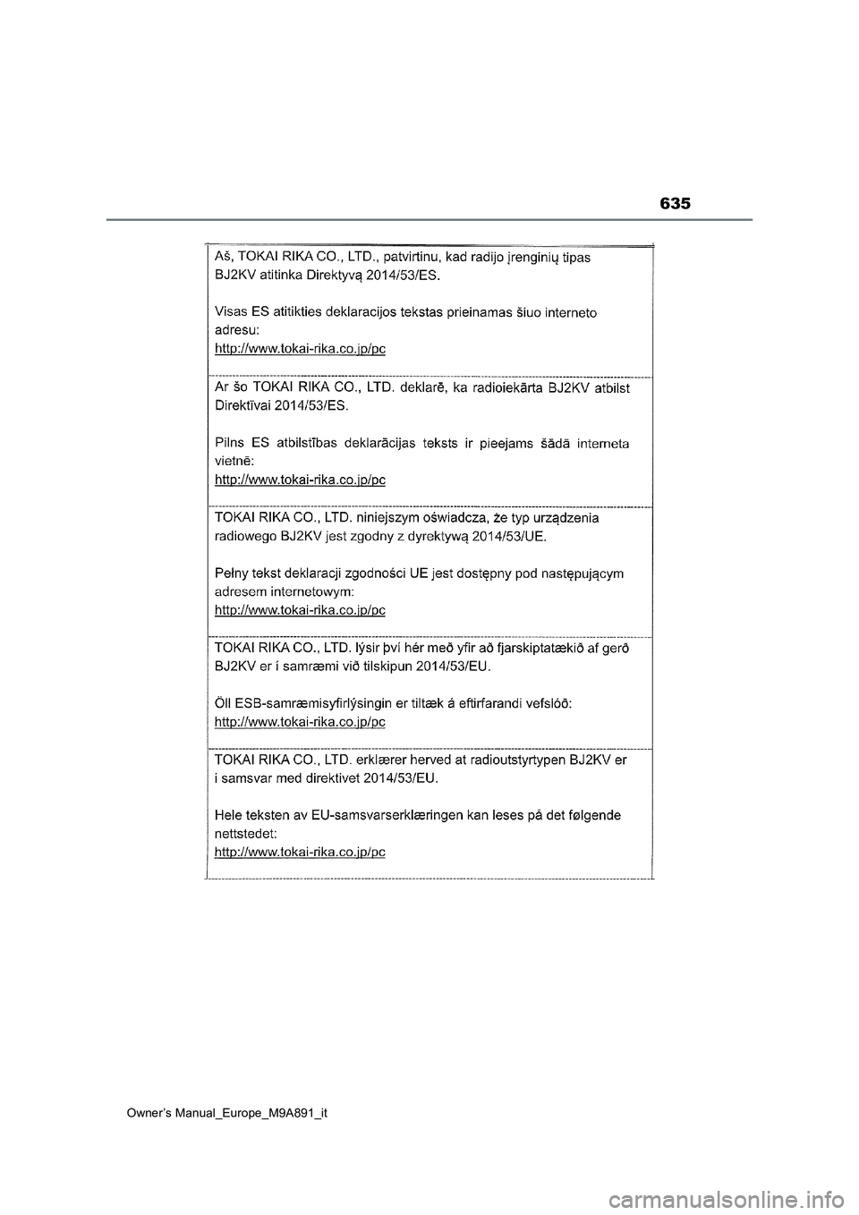 TOYOTA BZ4X 2023  Manuale duso (in Italian) 635
Owner’s Manual_Europe_M9A891_it 