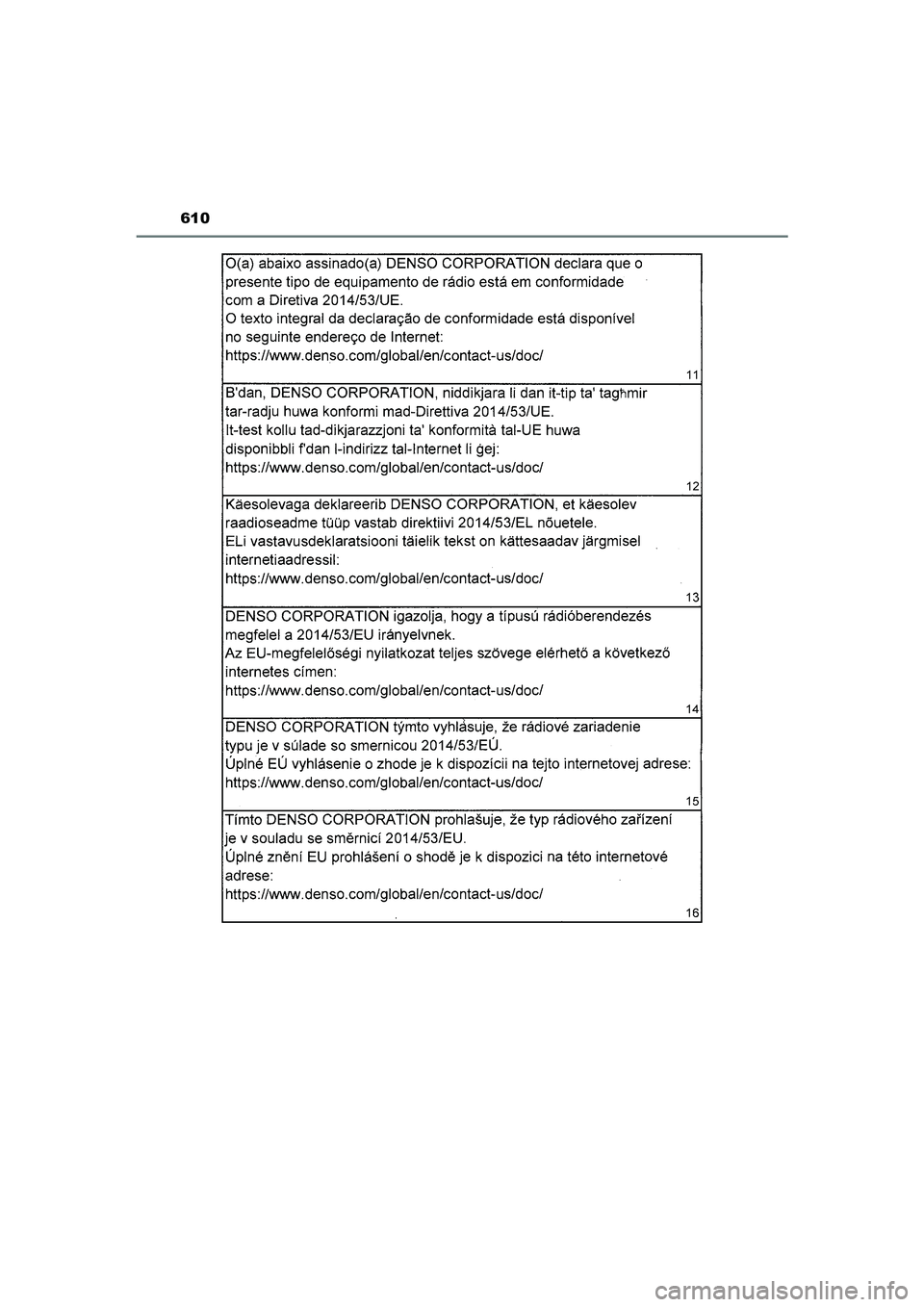 TOYOTA CAMRY 2022  Instructieboekje (in Dutch) 610
CAMRY_HV_EE
CAMRY_HV_OM_Europe_OM33F05E.book  Page 610  Wednesday, January 20, 2021  6:09 PM 