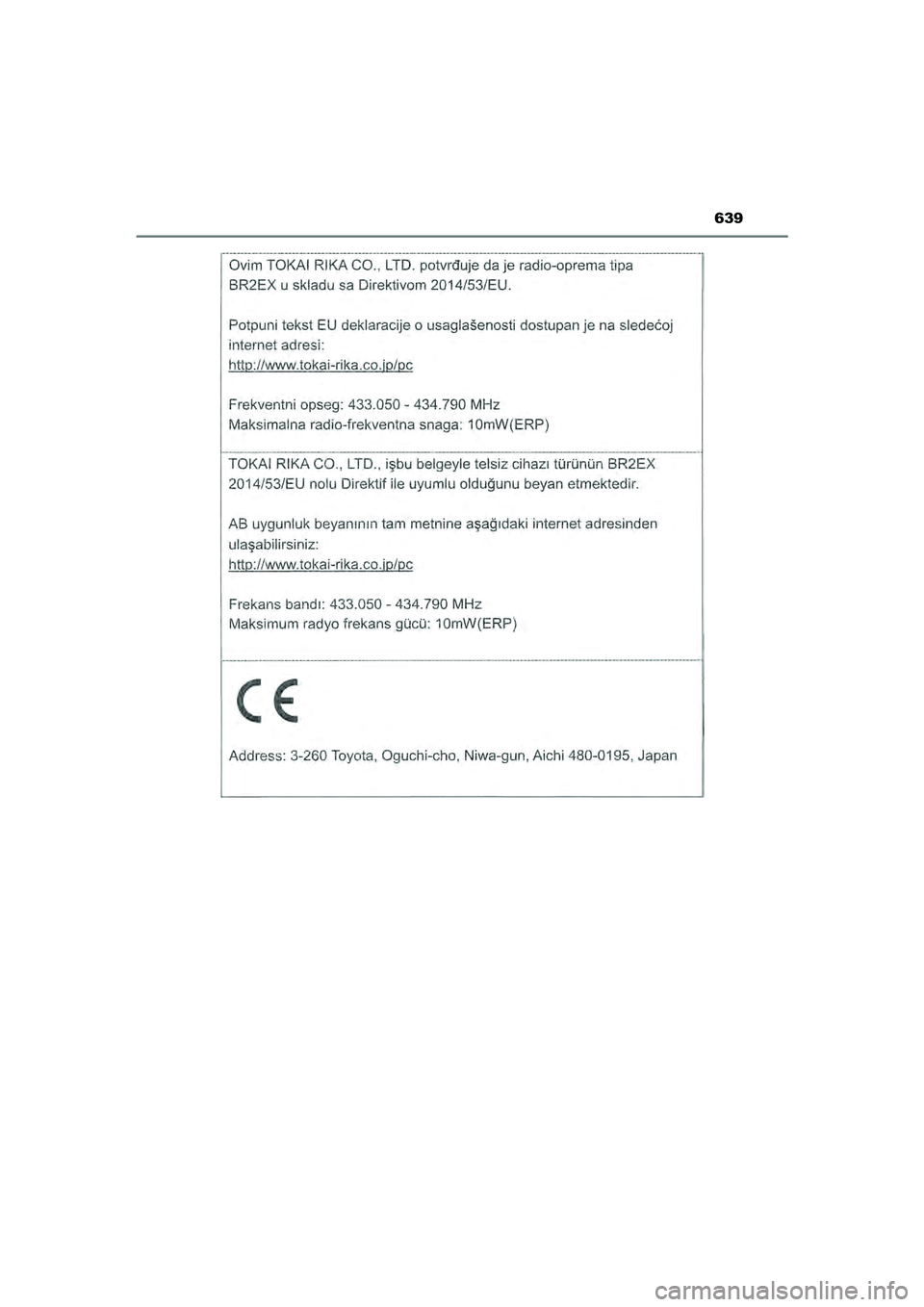 TOYOTA CAMRY 2022  Instructieboekje (in Dutch) 639
CAMRY_HV_EE
CAMRY_HV_OM_Europe_OM33F05E.book  Page 639  Wednesday, January 20, 2021  6:09 PM 