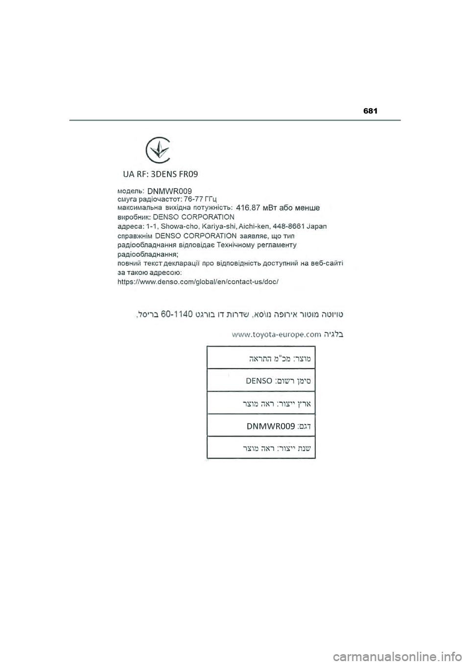 TOYOTA CAMRY 2022  Instructieboekje (in Dutch) 681
CAMRY_HV_EE
CAMRY_HV_OM_Europe_OM33F05E.book  Page 681  Wednesday, January 20, 2021  6:09 PM 