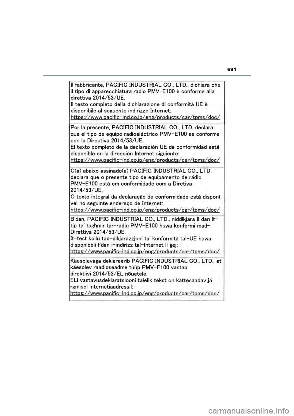 TOYOTA CAMRY 2022  Instructieboekje (in Dutch) 691
CAMRY_HV_EE
CAMRY_HV_OM_Europe_OM33F05E.book  Page 691  Wednesday, January 20, 2021  6:09 PM 