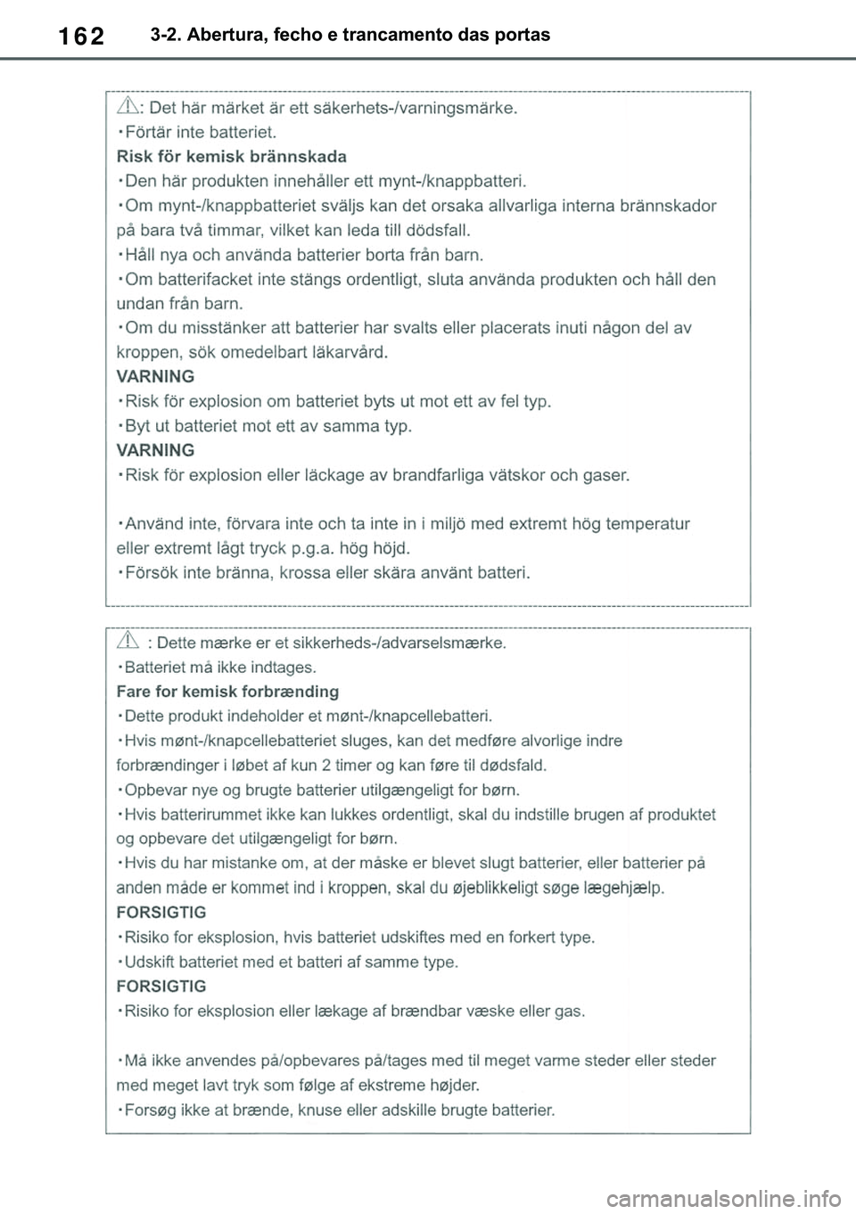 TOYOTA COROLLA 2021  Manual de utilização (in Portuguese) 162
�&�2�5�2�/�/�$ �+�9 �7�0�0�7 �(�(
������$�E�H�U�W�X�U�D���I�H�F�K�R��H��W�U�D�Q�F�D�P�H�Q�W�R��G�D�V��S�R�U�W�D�V
�������3������D������I�P���3�D�J�H�������:�H�G�